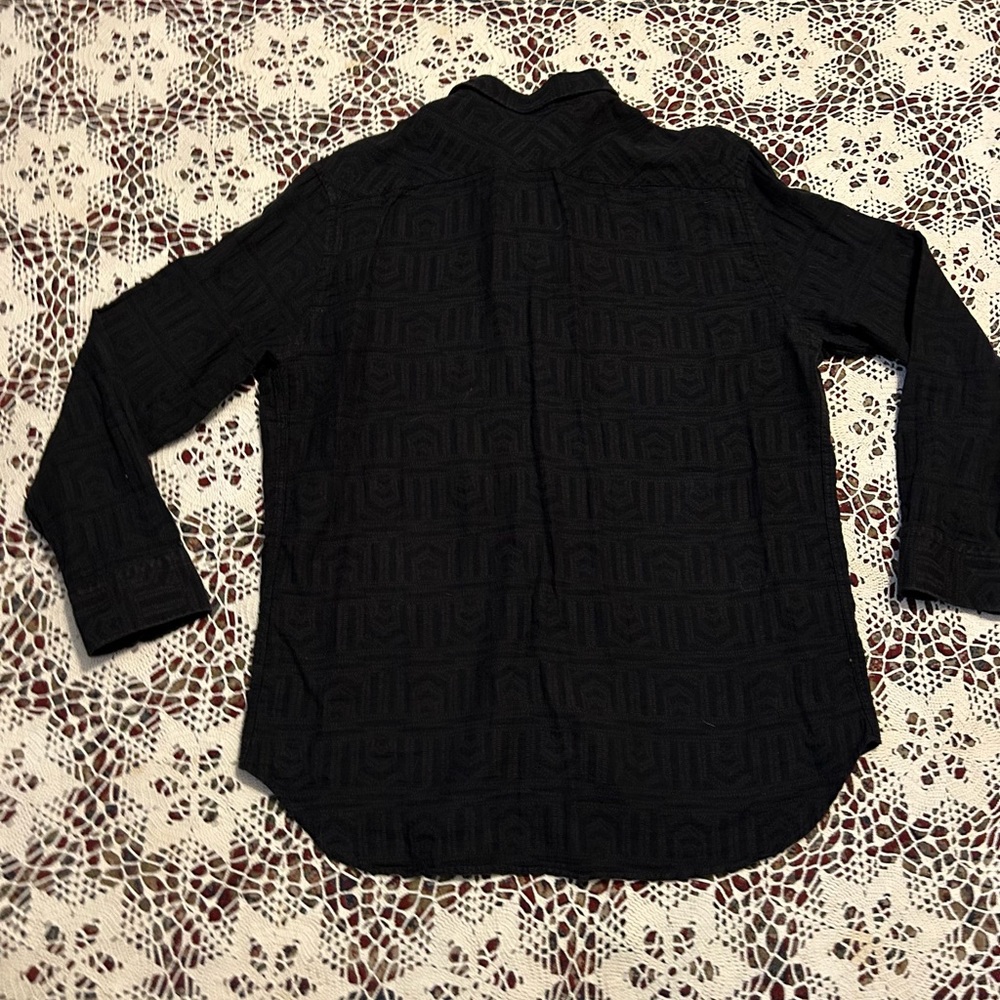 Billy Reid Textured Dark Patterned Button-Down Shirt - Picture 6 of 6